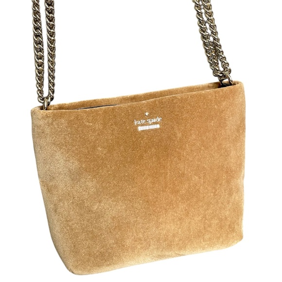 One Of A Kind Sample! Kate Spade Cameron Street Velvet Ellery 2-Way Bag - Camel - Picture 9 of 9